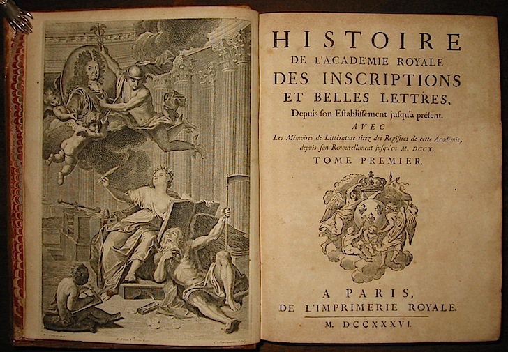  Académie Royale des Inscriptions et Belles Lettres  Histoire et Mémoires... 1736-1774 Paris Imprimerie Royale